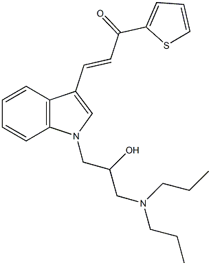 3-{1-[3-(dipropylamino)-2-hydroxypropyl]-1H-indol-3-yl}-1-(2-thienyl)-2-propen-1-one Struktur