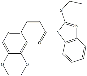 1-[3-(3,4-dimethoxyphenyl)acryloyl]-2-(ethylsulfanyl)-1H-benzimidazole Struktur