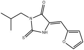 5-(2-furylmethylene)-3-isobutyl-2-thioxo-4-imidazolidinone Struktur