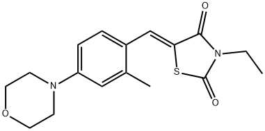 3-ethyl-5-[2-methyl-4-(4-morpholinyl)benzylidene]-1,3-thiazolidine-2,4-dione Struktur