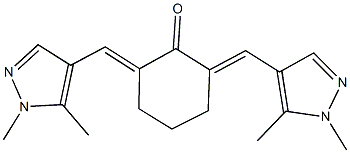 2,6-bis[(1,5-dimethyl-1H-pyrazol-4-yl)methylene]cyclohexanone Struktur