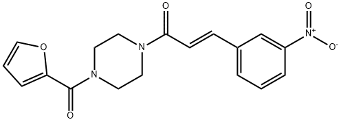 1-(2-furoyl)-4-(3-{3-nitrophenyl}acryloyl)piperazine Struktur