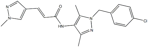 N-[1-(4-chlorobenzyl)-3,5-dimethyl-1H-pyrazol-4-yl]-3-(1-methyl-1H-pyrazol-4-yl)acrylamide Struktur