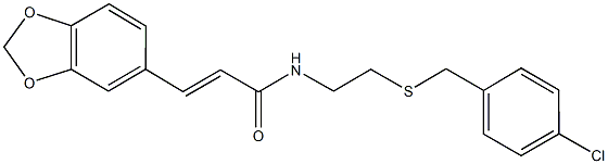 3-(1,3-benzodioxol-5-yl)-N-{2-[(4-chlorobenzyl)sulfanyl]ethyl}acrylamide Struktur