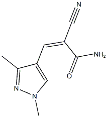 2-cyano-3-(1,3-dimethyl-1H-pyrazol-4-yl)acrylamide Struktur