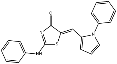 2-(phenylimino)-5-[(1-phenyl-1H-pyrrol-2-yl)methylene]-1,3-thiazolidin-4-one Struktur