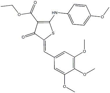 ethyl 2-(4-methoxyanilino)-4-oxo-5-(3,4,5-trimethoxybenzylidene)-4,5-dihydro-3-thiophenecarboxylate Struktur