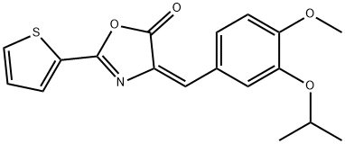 4-(3-isopropoxy-4-methoxybenzylidene)-2-(2-thienyl)-1,3-oxazol-5(4H)-one Struktur