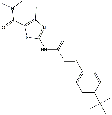 2-{[3-(4-tert-butylphenyl)acryloyl]amino}-N,N,4-trimethyl-1,3-thiazole-5-carboxamide Struktur