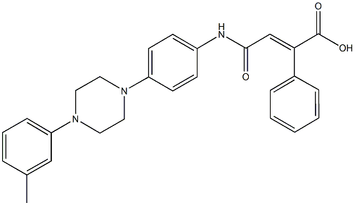 4-{4-[4-(3-methylphenyl)-1-piperazinyl]anilino}-4-oxo-2-phenyl-2-butenoicacid Struktur