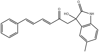 3-hydroxy-5-methyl-3-(2-oxo-6-phenyl-3,5-hexadienyl)-1,3-dihydro-2H-indol-2-one Struktur