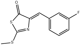 4-(3-fluorobenzylidene)-2-(methylsulfanyl)-1,3-thiazol-5(4H)-one Struktur