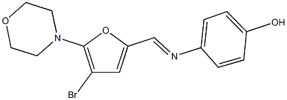 4-({[4-bromo-5-(4-morpholinyl)-2-furyl]methylene}amino)phenol Struktur