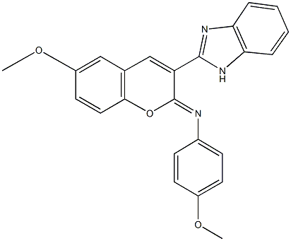 N-[3-(1H-benzimidazol-2-yl)-6-methoxy-2H-chromen-2-ylidene]-N-(4-methoxyphenyl)amine Struktur