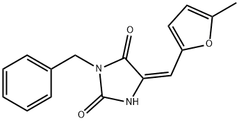 3-benzyl-5-[(5-methyl-2-furyl)methylene]-2,4-imidazolidinedione Struktur