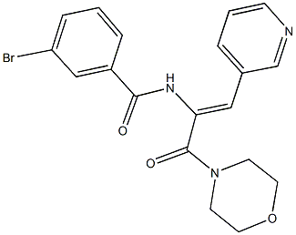 3-bromo-N-[1-(4-morpholinylcarbonyl)-2-(3-pyridinyl)vinyl]benzamide Struktur