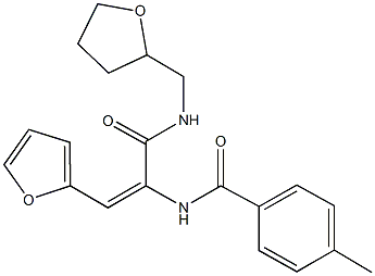 N-(2-(2-furyl)-1-{[(tetrahydro-2-furanylmethyl)amino]carbonyl}vinyl)-4-methylbenzamide Struktur