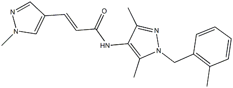 N-[3,5-dimethyl-1-(2-methylbenzyl)-1H-pyrazol-4-yl]-3-(1-methyl-1H-pyrazol-4-yl)acrylamide Struktur