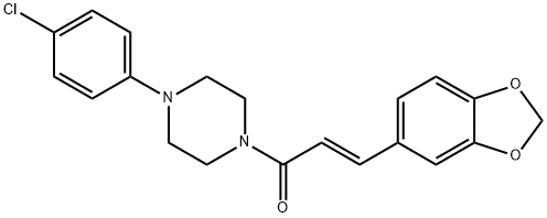 1-[3-(1,3-benzodioxol-5-yl)acryloyl]-4-(4-chlorophenyl)piperazine Struktur