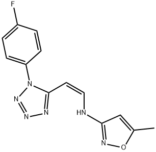 N-{2-[1-(4-fluorophenyl)-1H-tetraazol-5-yl]vinyl}-N-(5-methyl-3-isoxazolyl)amine Struktur