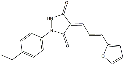 1-(4-ethylphenyl)-4-[3-(2-furyl)-2-propenylidene]-3,5-pyrazolidinedione Struktur