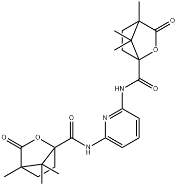 4,7,7-trimethyl-3-oxo-N-(6-{[(4,7,7-trimethyl-3-oxo-2-oxabicyclo[2.2.1]hept-1-yl)carbonyl]amino}-2-pyridinyl)-2-oxabicyclo[2.2.1]heptane-1-carboxamide Struktur