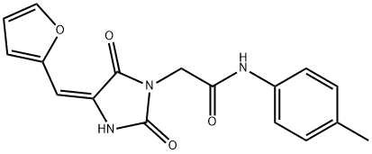 2-[4-(2-furylmethylene)-2,5-dioxoimidazolidin-1-yl]-N-(4-methylphenyl)acetamide Struktur