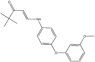 1-[4-(3-methoxyphenoxy)anilino]-4,4-dimethyl-1-penten-3-one Struktur