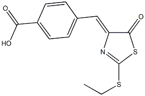 4-[(2-(ethylsulfanyl)-5-oxo-1,3-thiazol-4(5H)-ylidene)methyl]benzoic acid Struktur