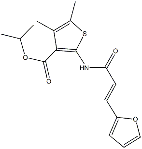 isopropyl 2-{[3-(2-furyl)acryloyl]amino}-4,5-dimethyl-3-thiophenecarboxylate Struktur