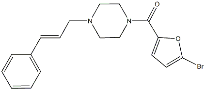 1-(5-bromo-2-furoyl)-4-cinnamylpiperazine Struktur