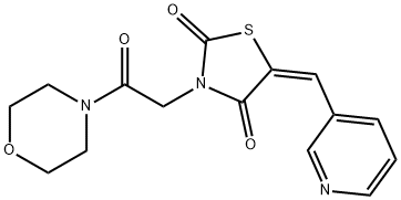 3-[2-(4-morpholinyl)-2-oxoethyl]-5-(3-pyridinylmethylene)-1,3-thiazolidine-2,4-dione Struktur