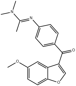 N'-{4-[(5-methoxy-1-benzofuran-3-yl)carbonyl]phenyl}-N,N-dimethylethanimidamide Struktur