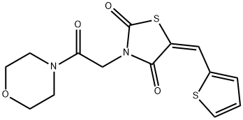 3-[2-(4-morpholinyl)-2-oxoethyl]-5-(2-thienylmethylene)-1,3-thiazolidine-2,4-dione Struktur