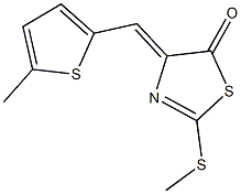 2-(methylsulfanyl)-4-[(5-methyl-2-thienyl)methylene]-1,3-thiazol-5(4H)-one Struktur