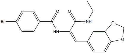 N-{2-(1,3-benzodioxol-5-yl)-1-[(ethylamino)carbonyl]vinyl}-4-bromobenzamide Struktur