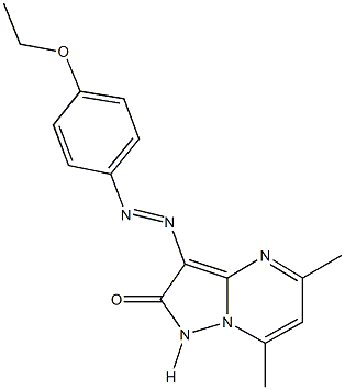 3-[(4-ethoxyphenyl)diazenyl]-5,7-dimethylpyrazolo[1,5-a]pyrimidin-2(1H)-one Struktur