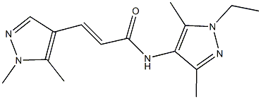 3-(1,5-dimethyl-1H-pyrazol-4-yl)-N-(1-ethyl-3,5-dimethyl-1H-pyrazol-4-yl)acrylamide Struktur