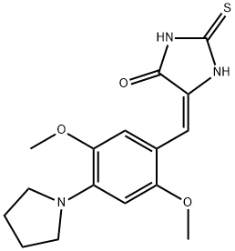 5-[2,5-dimethoxy-4-(1-pyrrolidinyl)benzylidene]-2-thioxo-4-imidazolidinone Struktur