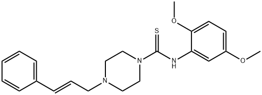 4-cinnamyl-N-(2,5-dimethoxyphenyl)-1-piperazinecarbothioamide Struktur