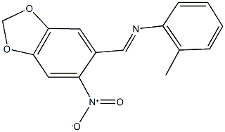 2-methyl-N-[(6-nitro-1,3-benzodioxol-5-yl)methylene]aniline Struktur