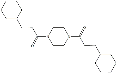 1,4-bis(3-cyclohexylpropanoyl)piperazine Struktur