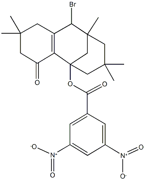 8-bromo-5,5,9,11,11-pentamethyl-3-oxotricyclo[7.3.1.0~2,7~]tridec-2(7)-en-1-yl 3,5-bisnitrobenzoate Struktur