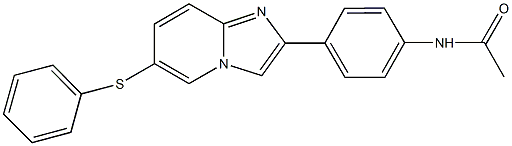 N-{4-[6-(phenylsulfanyl)imidazo[1,2-a]pyridin-2-yl]phenyl}acetamide Struktur