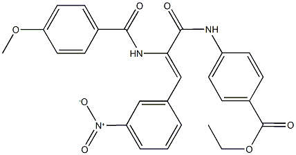 ethyl 4-({3-{3-nitrophenyl}-2-[(4-methoxybenzoyl)amino]acryloyl}amino)benzoate Struktur