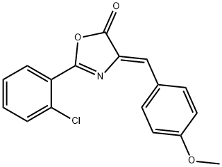 2-(2-chlorophenyl)-4-(4-methoxybenzylidene)-1,3-oxazol-5(4H)-one Struktur