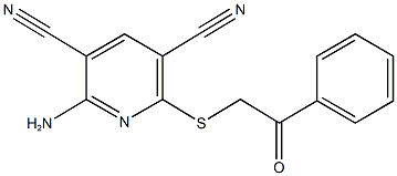 2-amino-6-[(2-oxo-2-phenylethyl)sulfanyl]-3,5-pyridinedicarbonitrile Struktur