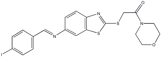 N-(4-iodobenzylidene)-N-(2-{[2-(4-morpholinyl)-2-oxoethyl]sulfanyl}-1,3-benzothiazol-6-yl)amine Struktur