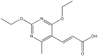 3-(2,4-diethoxy-6-methyl-5-pyrimidinyl)acrylic acid Struktur