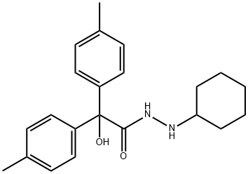 N'-cyclohexyl-2-hydroxy-2,2-bis(4-methylphenyl)acetohydrazide Struktur